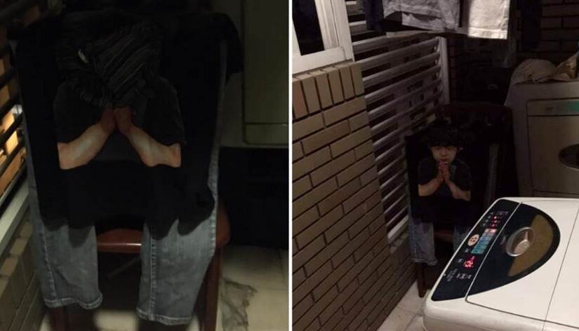 晚上曬衣服撞見「黑衣小孩蹲陽台」！他嚇到求救：已經第二次了…