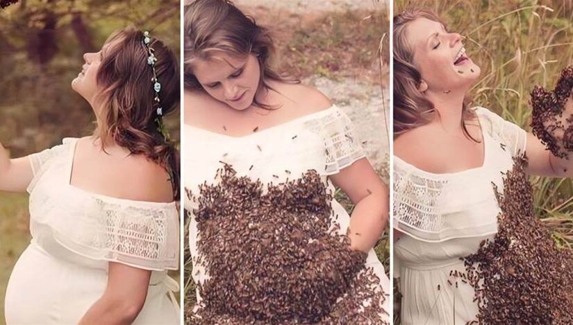 孕妻外拍「2萬蜜蜂蓋肚照」留念！預產期前6天她崩潰：寶寶不動了