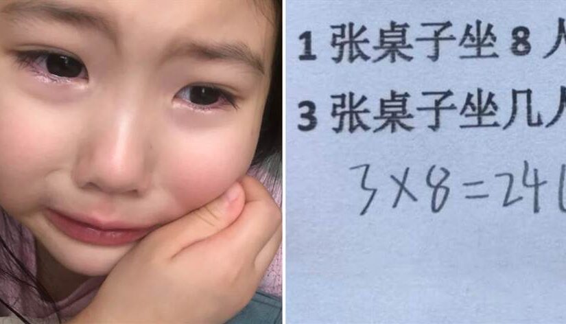 差一題100分「3×8=24」被打叉，女兒回家大哭，家長不服質問老師「1句解釋」媽媽紅了臉