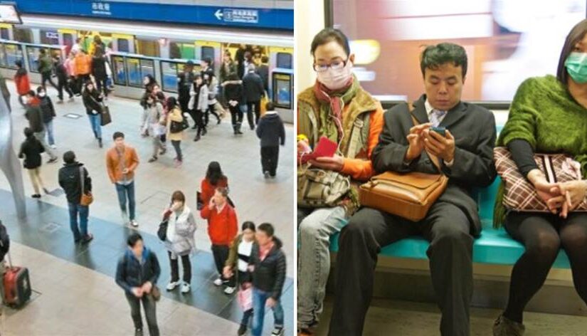 捷運偶遇一對年輕小夫妻，媽媽抱著「熟睡中的孩子」坐在地上，全車竟無一人讓座：網友評論區炸鍋