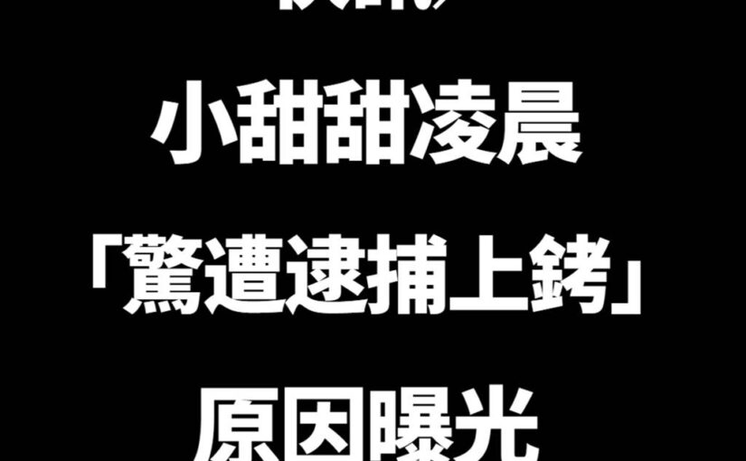 快訊／小甜甜凌晨「驚傳遭逮捕」！警察上手銬「現場畫面曝光」