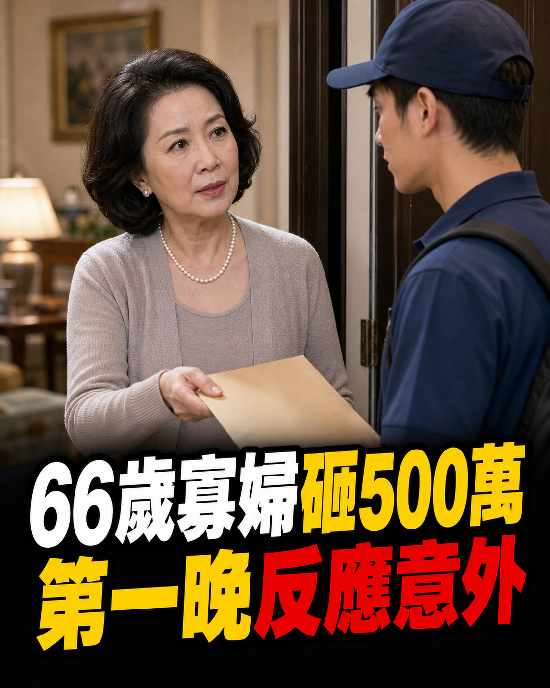 基隆66歲寡婦砸500萬同住年輕快遞員,第一晚反應讓人意外