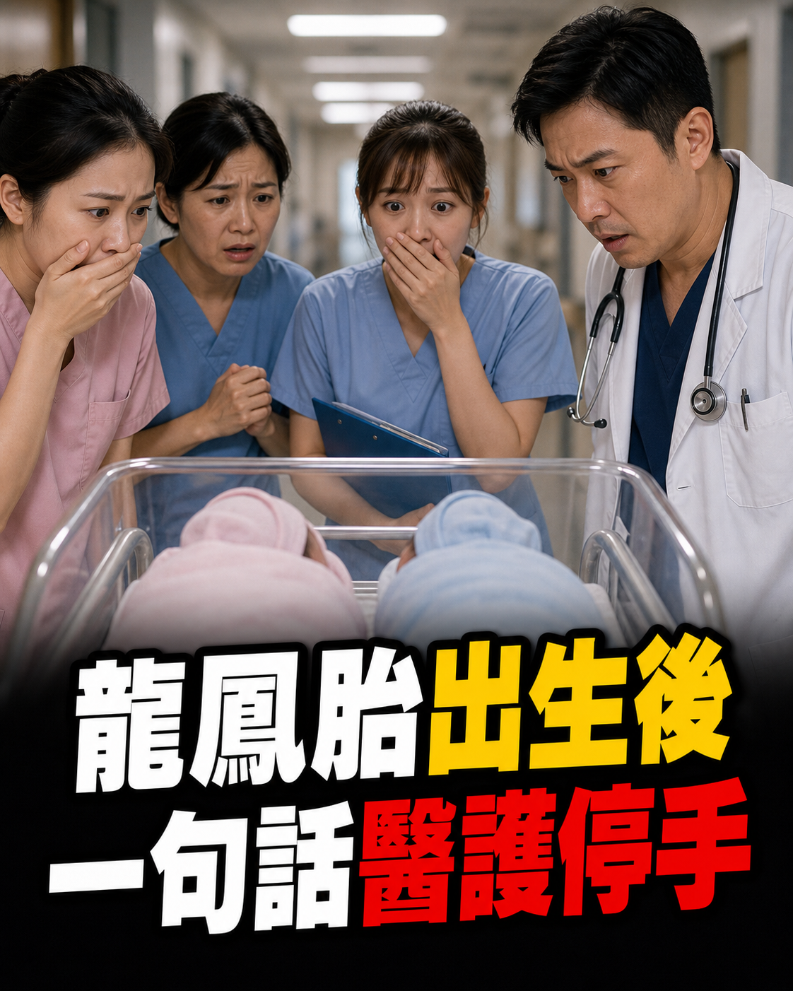 產婦迎來龍鳳胎後,縫合前一句「肚子還在動」讓醫護停手