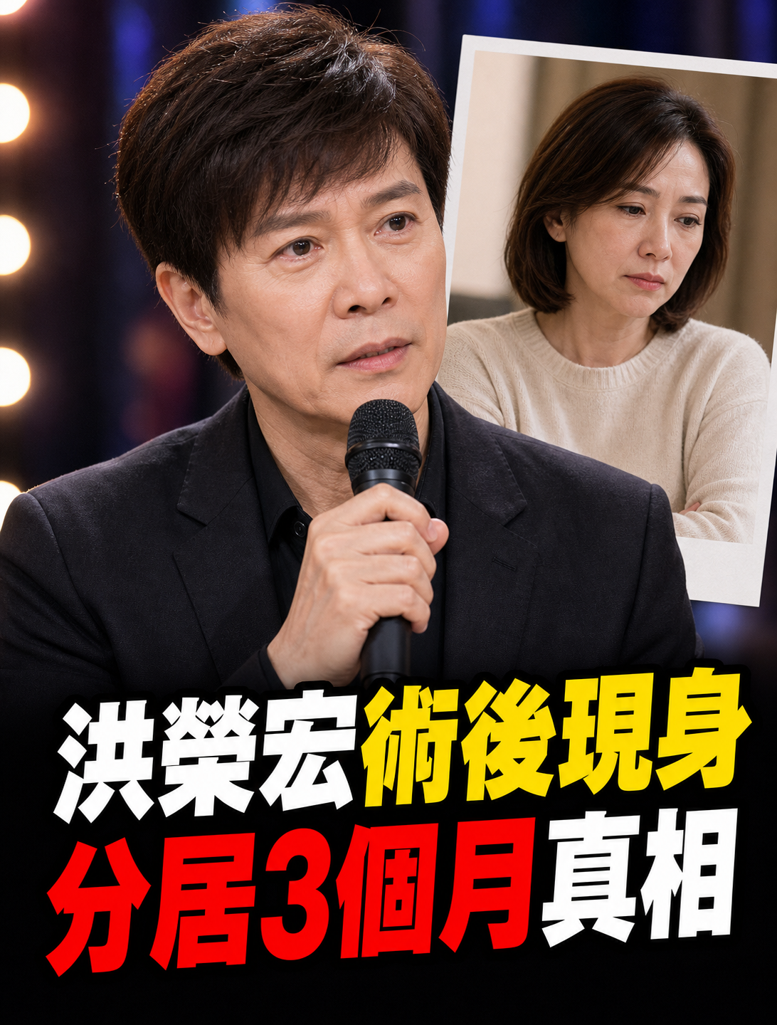 洪榮宏術後現身談恢復,自爆與妻分居3個月,婚姻現況藏不住