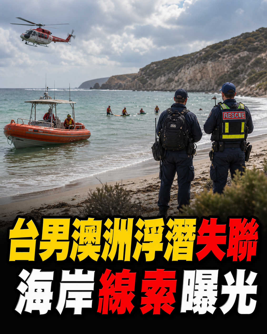 台男澳洲浮潛失聯,海岸出現線索讓搜救方向明朗