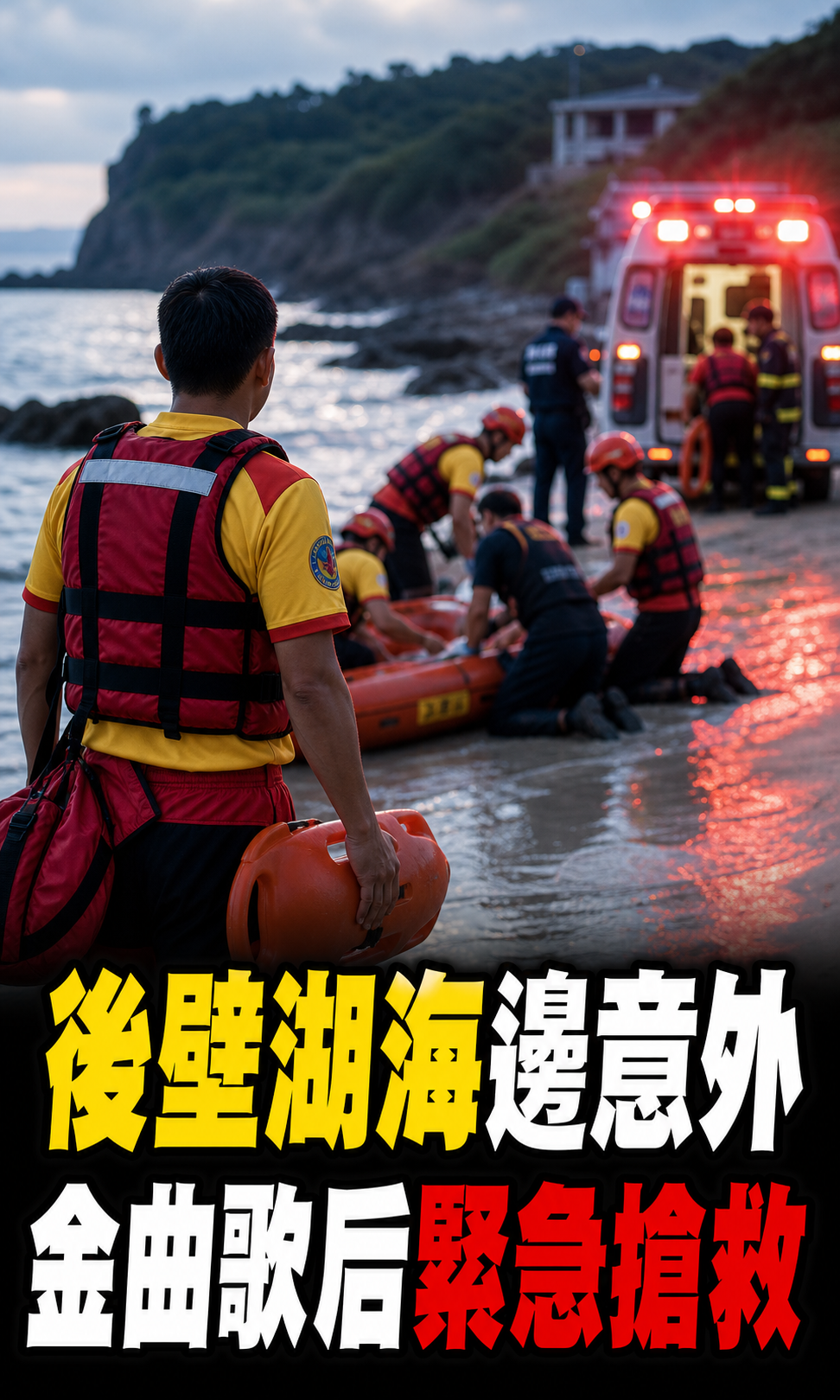 後壁湖驚傳溺水意外，金曲歌后被救上岸後緊急搶救