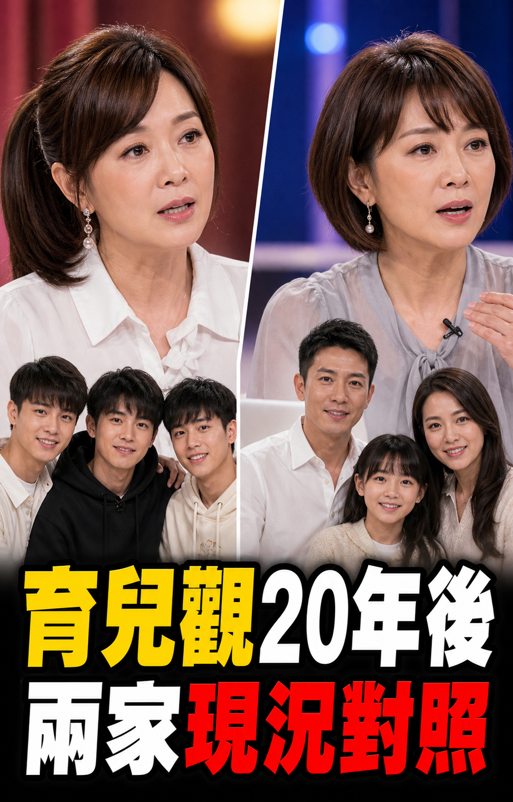 狄鶯與李明依20年前育兒觀交鋒,兩家兒子近況形成對照