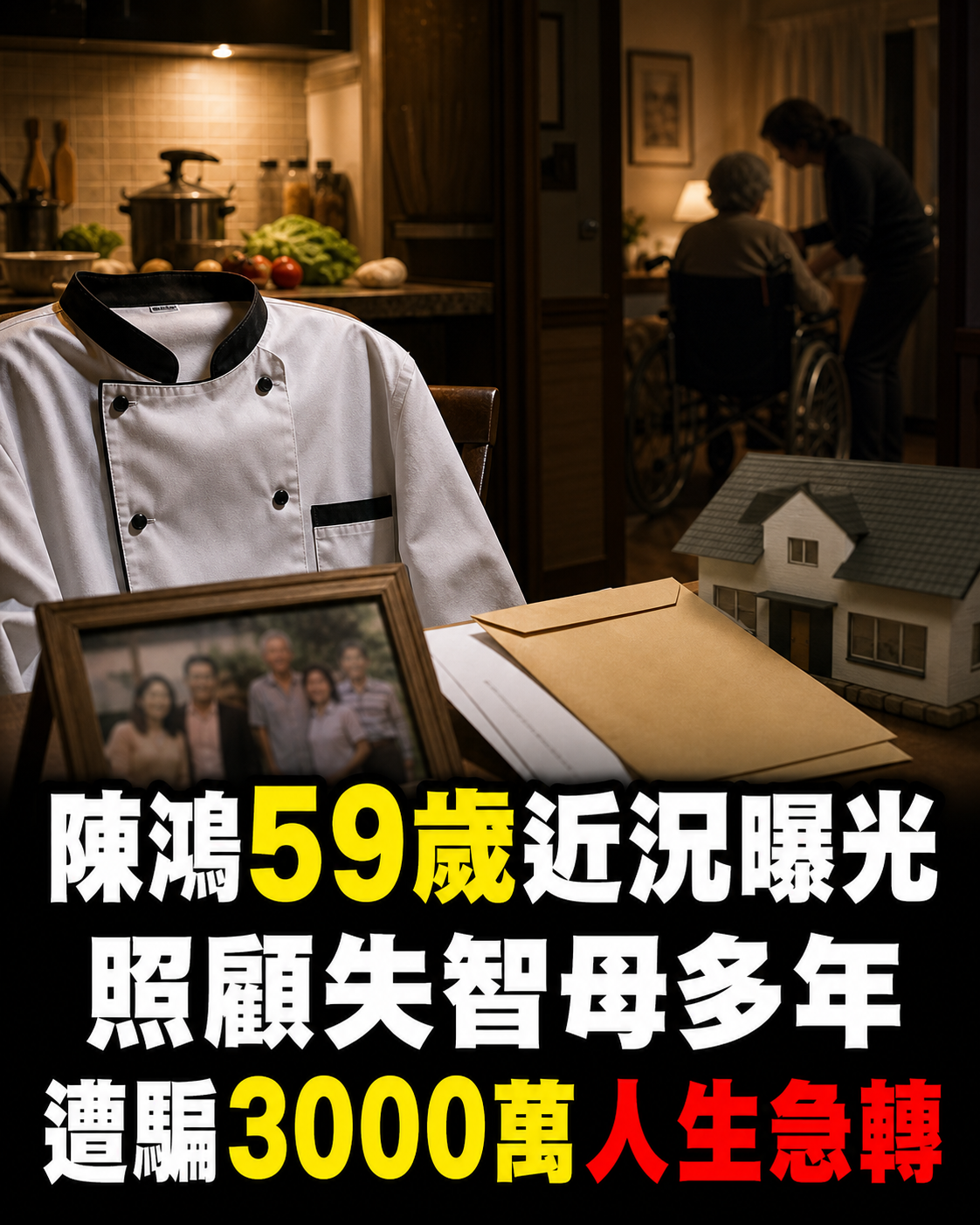 陳鴻59歲近況曝光,照顧失智母多年又遭騙3000萬,抵押房產後人生急轉彎