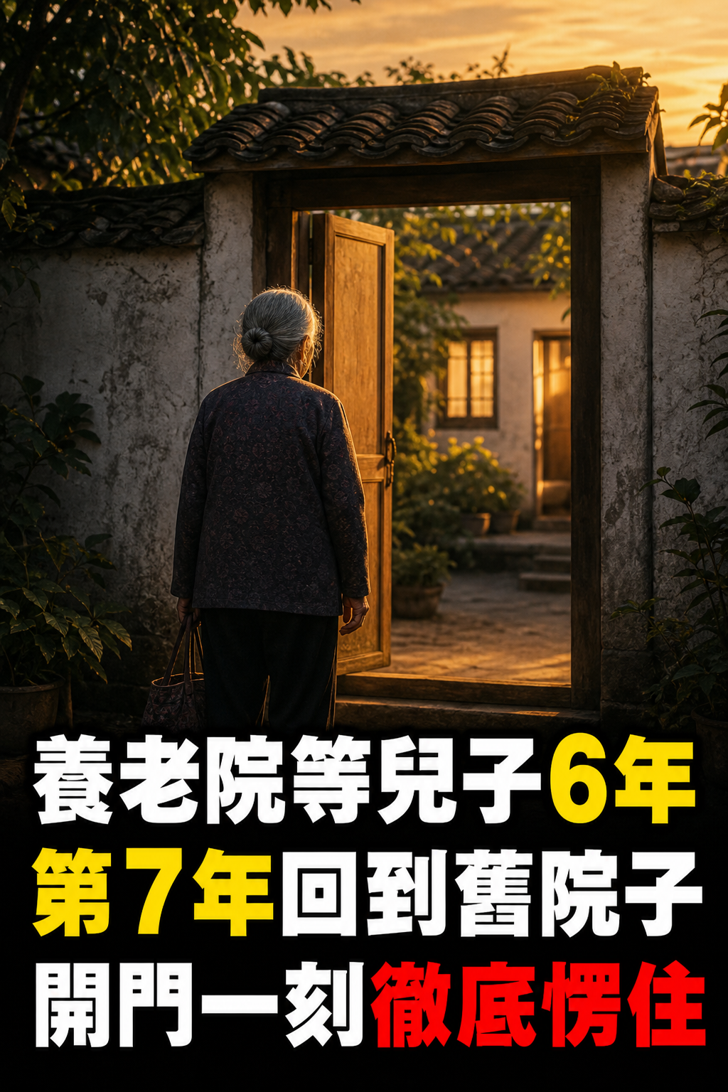 70歲住進養老院後被兒子冷落6年,第7年她回到舊院子,開門一刻徹底愣住