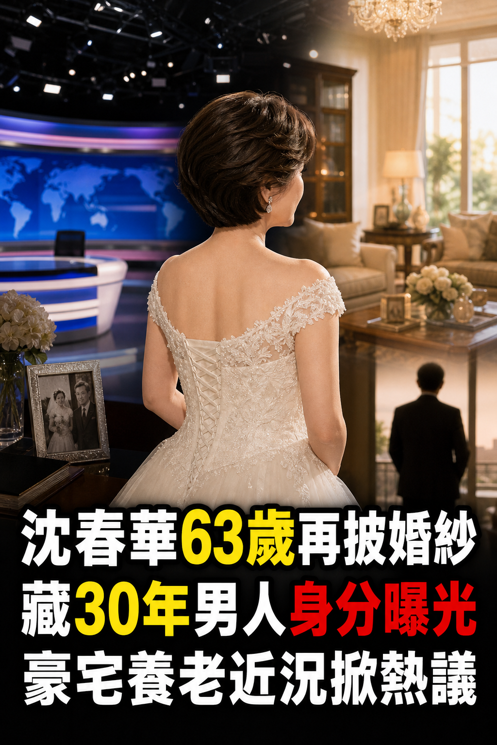 沈春華63歲再披婚紗藏了30年秘密,身邊男人身分曝光,豪宅養老生活惹人羨