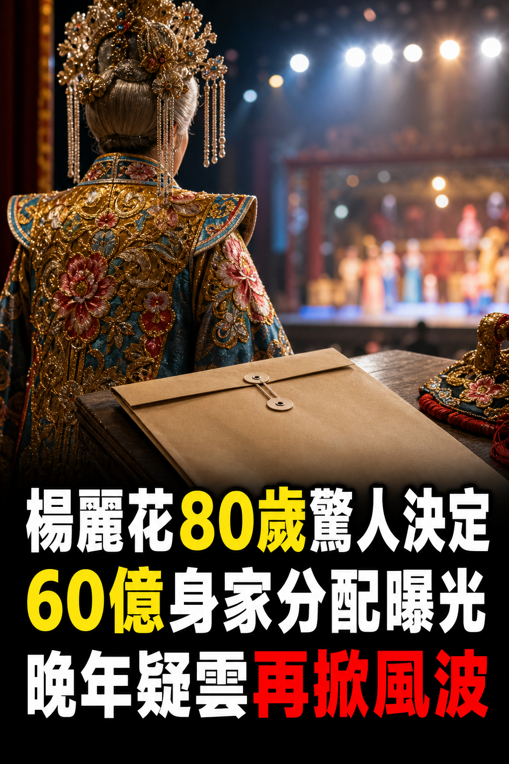 楊麗花80歲做出驚人決定，60億身家分配曝光，私生子傳聞再把晚年推上風口