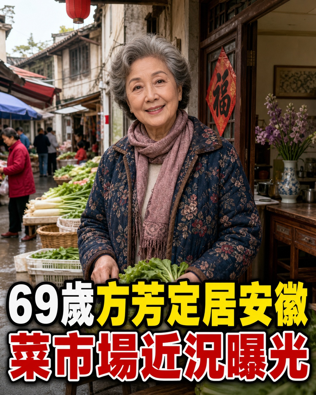 69歲方芳離開舞台定居安徽,菜市場近況曝光,晚年生活靠自己撐出新日常