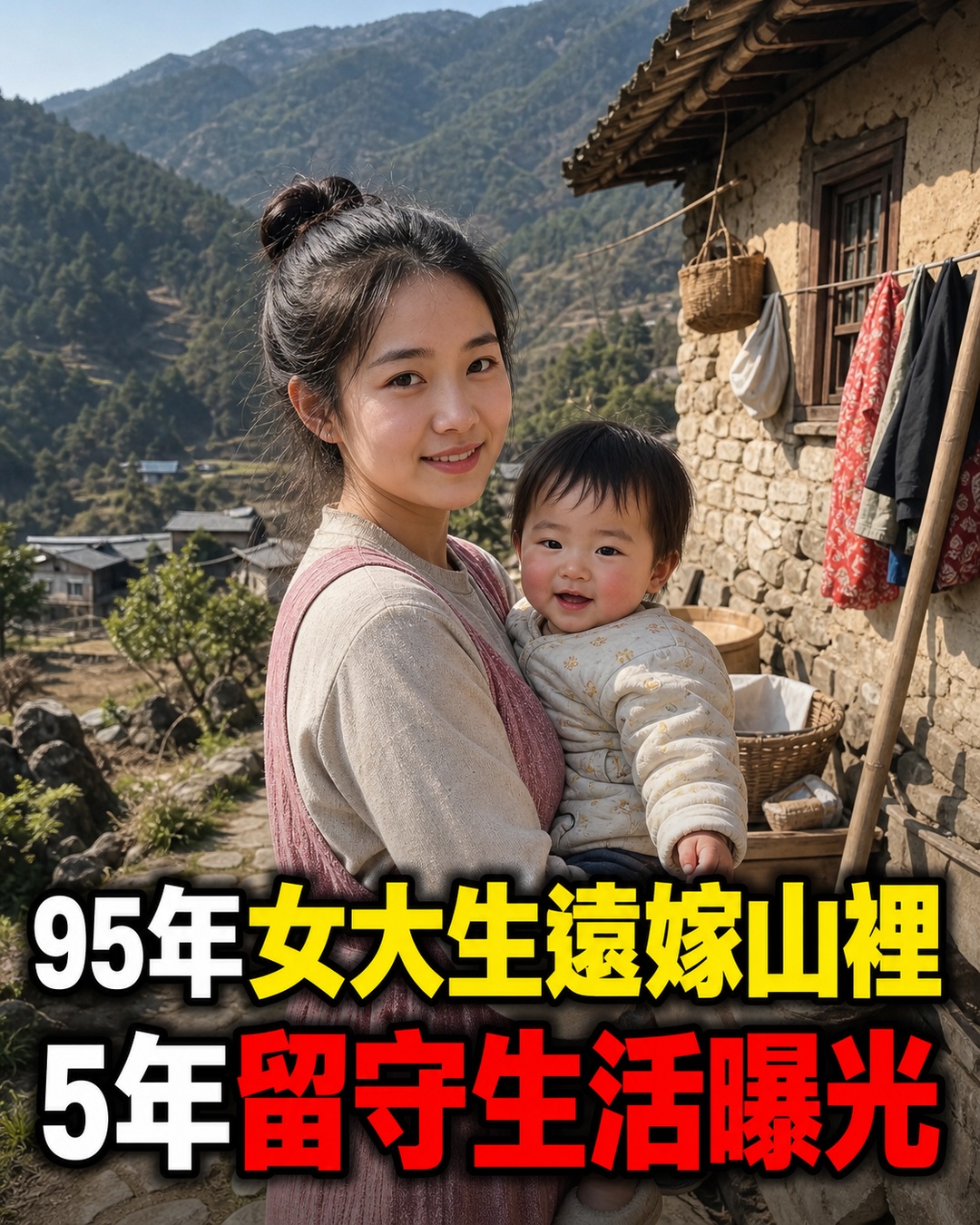 95年女大學生不顧反對遠嫁山裡,婚後成為留守媽媽,5年生活近況曝光