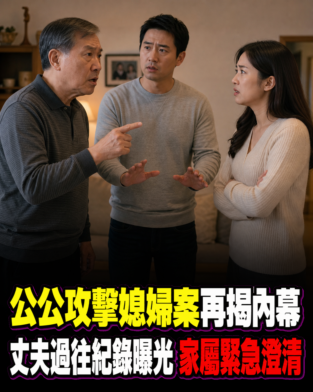 公公攻擊媳婦案再揭家庭內幕!丈夫過往紀錄曝光,家屬澄清「器官遺失」是假消息