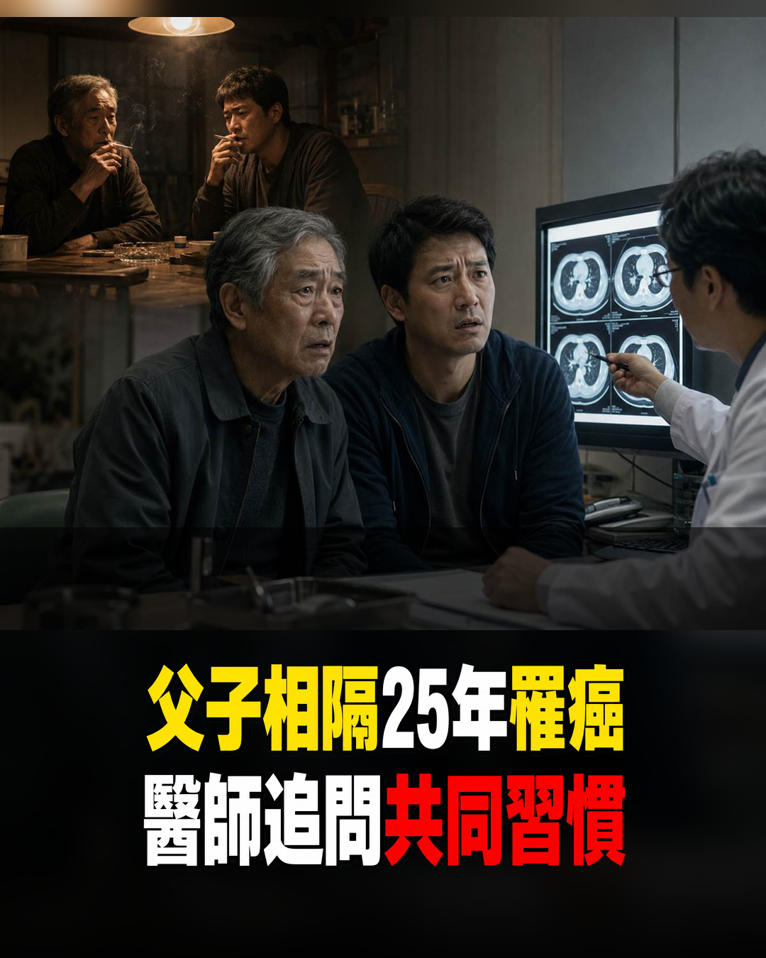 爸爸70歲、兒子45歲先後面對癌症,醫師追問共同習慣後提醒1件事