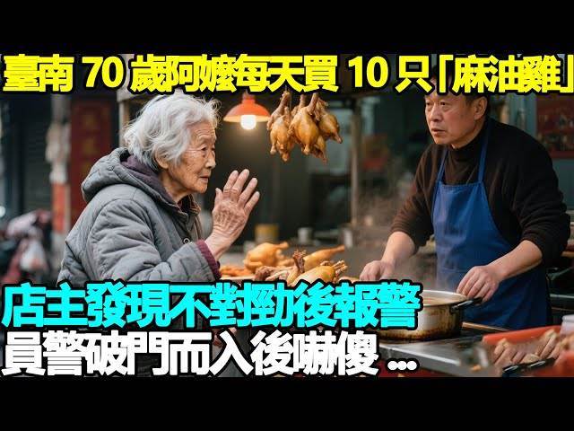 臺南70歲阿嬤每天買10只「麻油雞」!店主發現不對勁後報警,員警破門而入後嚇傻