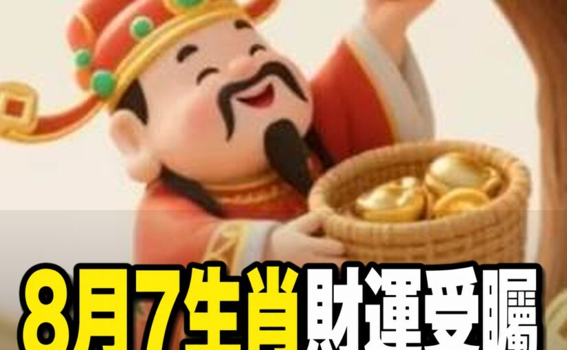 阿南德點名恭喜！8月一開始「7生肖偏財運衝高」，第一名最有機會迎來意外驚喜