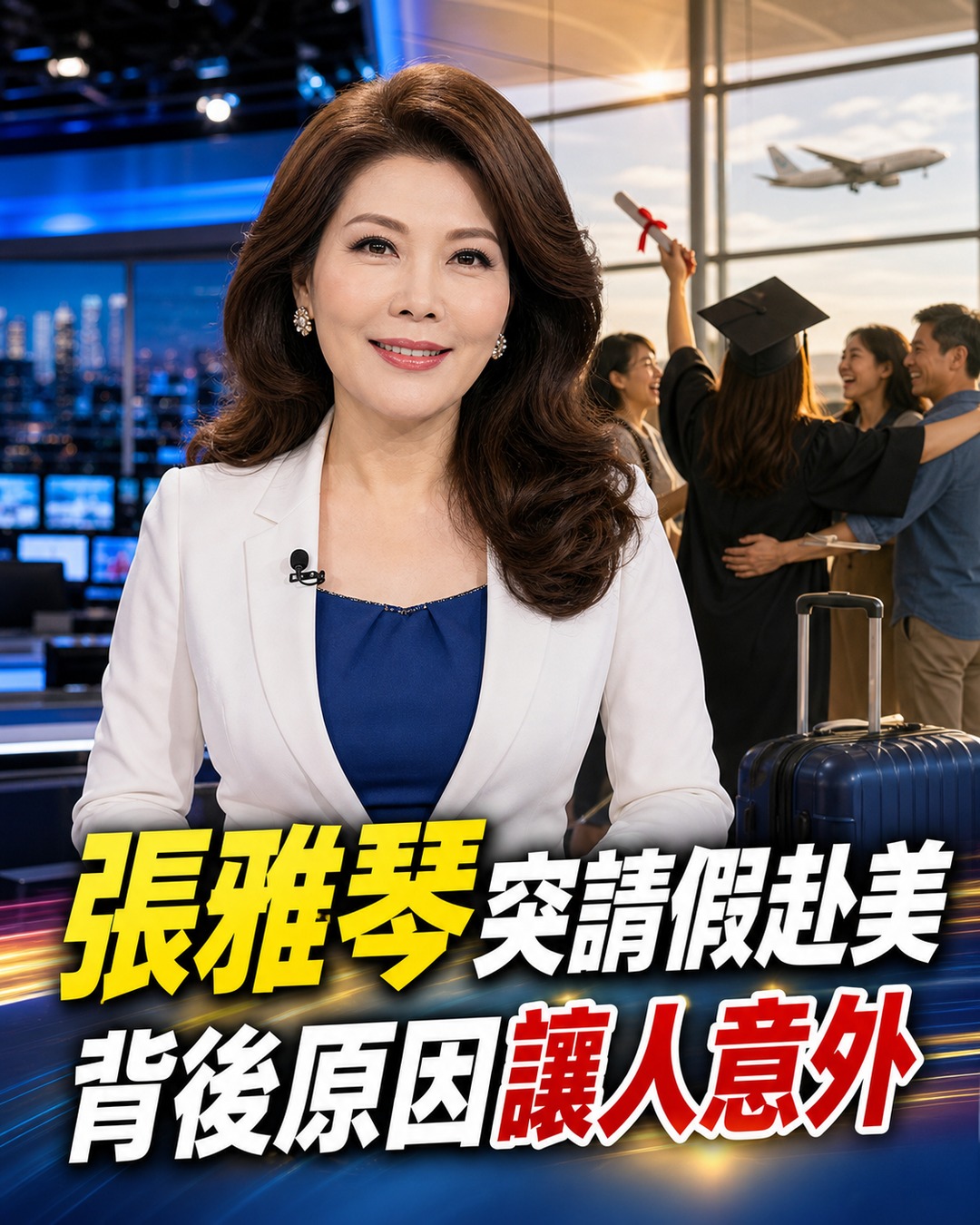 張雅琴突請假赴美!她放下主播台的原因曝光,鏡頭外一面讓人意外