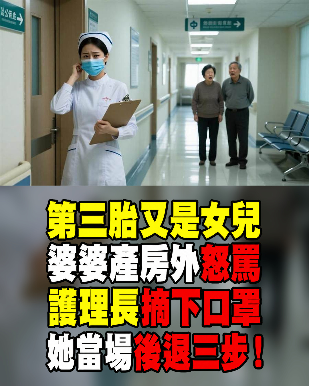 婆婆在產房外怒罵媳婦不會生兒子,護理長突然摘下口罩,她當場後退三步!