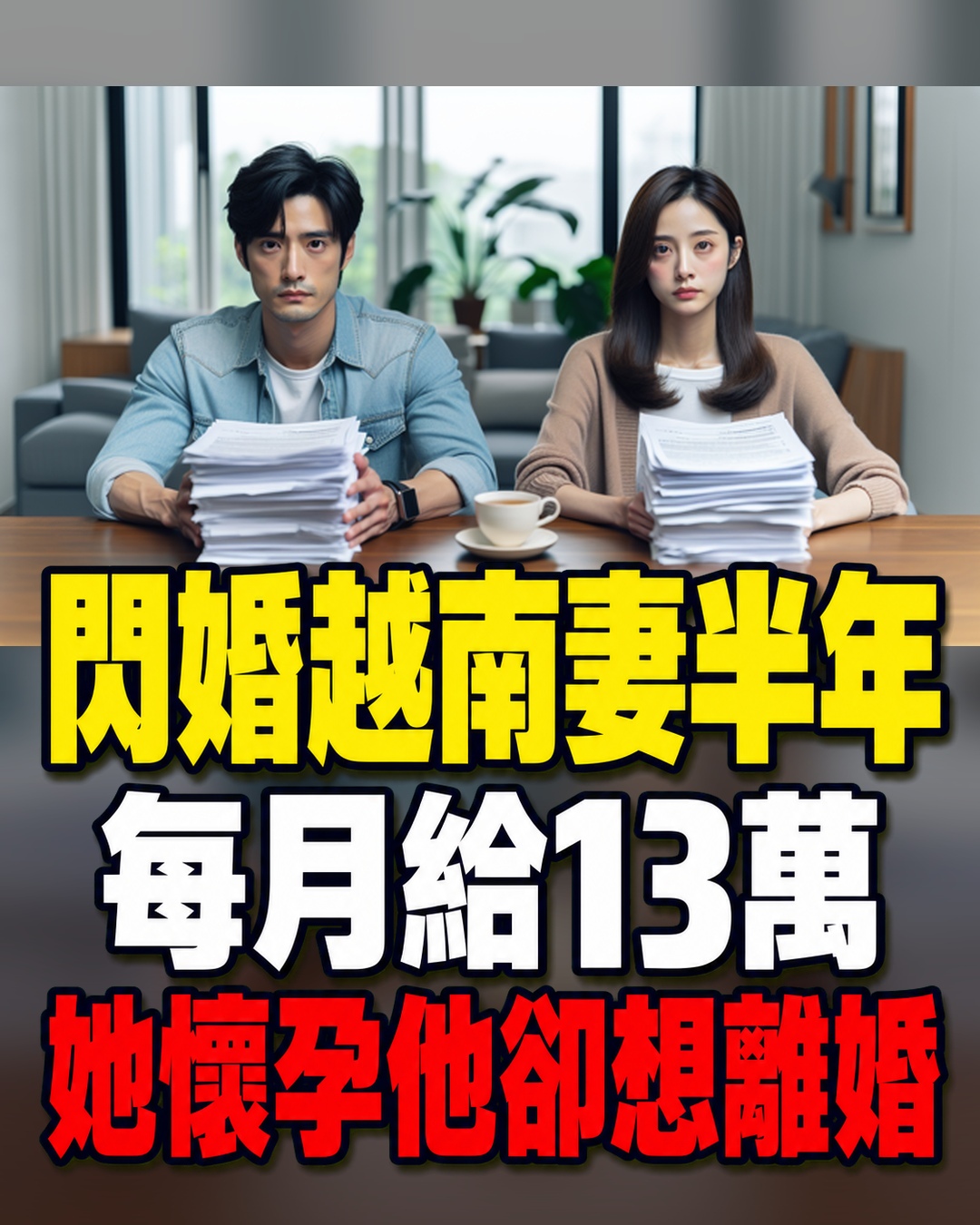 自稱年薪200萬台男閃婚半年！每月給妻13萬，她懷孕6個月他卻喊撐不住
