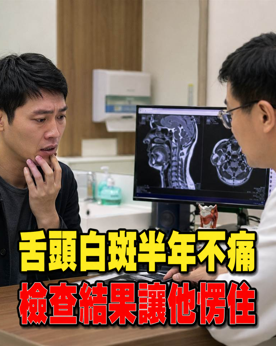 36歲男子舌頭白斑半年不痛,直到脖子摸到硬塊,醫師一句提醒讓他愣住