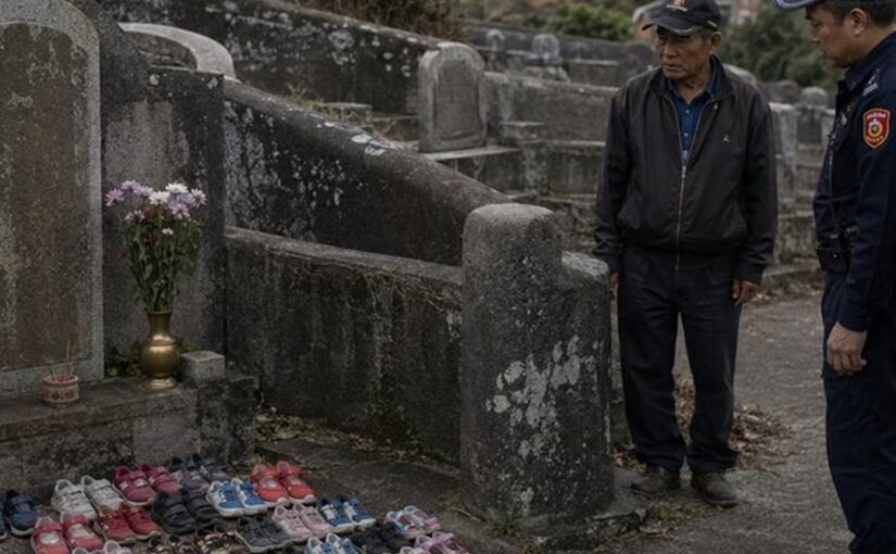 彰化75歲老翁下葬第7天，墓園管理員發現墓碑前每天多1雙童鞋！第11雙出現後，警方直接要求開棺確認