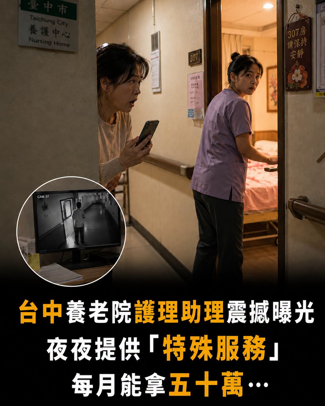 台中養老院護理助理震撼曝光,夜夜提供「特殊服務」,每月能拿五十萬...