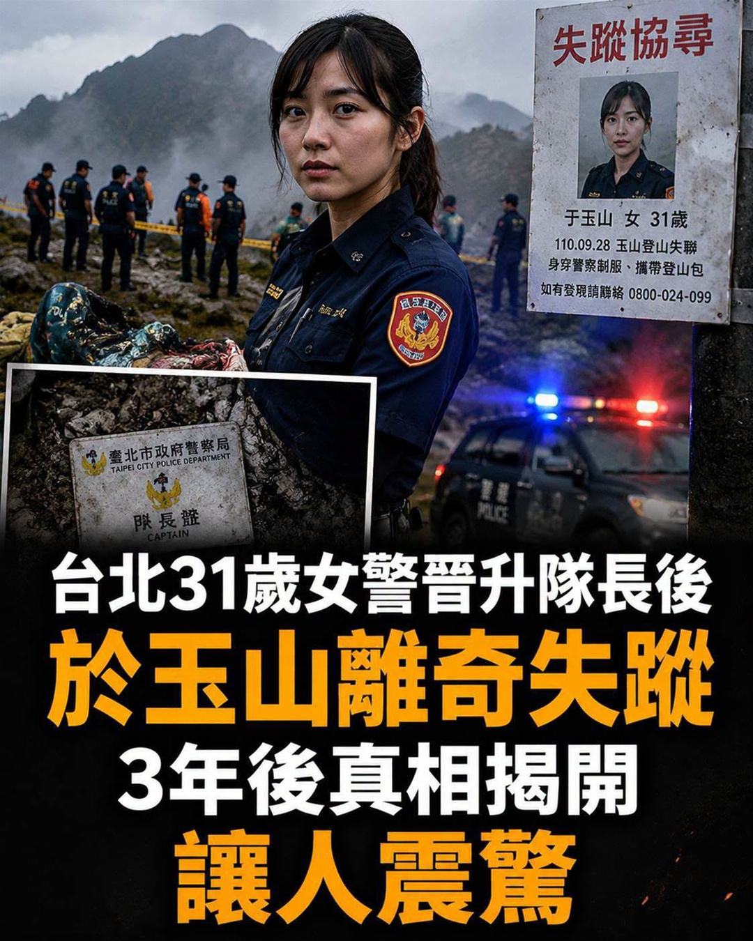 台北31歲女警晉升隊長後,於玉山離奇失蹤,3年後真相揭開讓人震驚