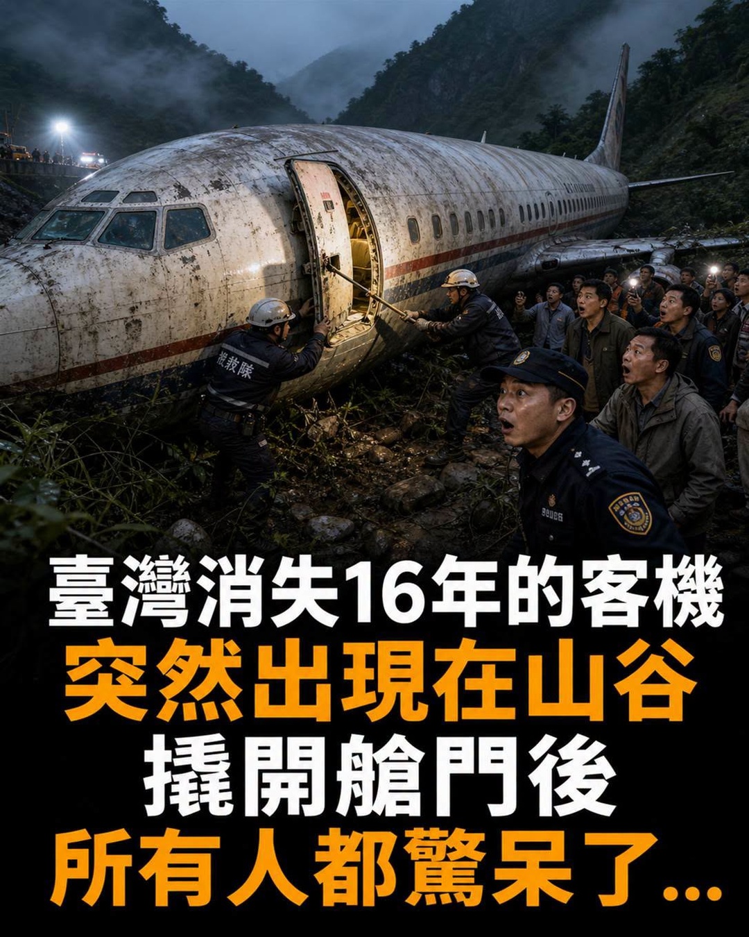 台灣消失16年的客機，突然出現在山谷，撬開艙門後，所有人都驚呆了...