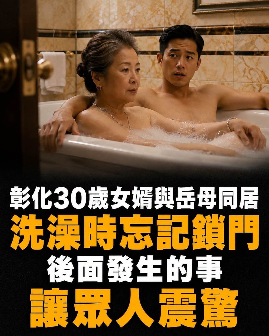 彰化33歲女婿與47歲岳母同住，浴室門忘鎖後，3年婚姻悄悄出現裂痕