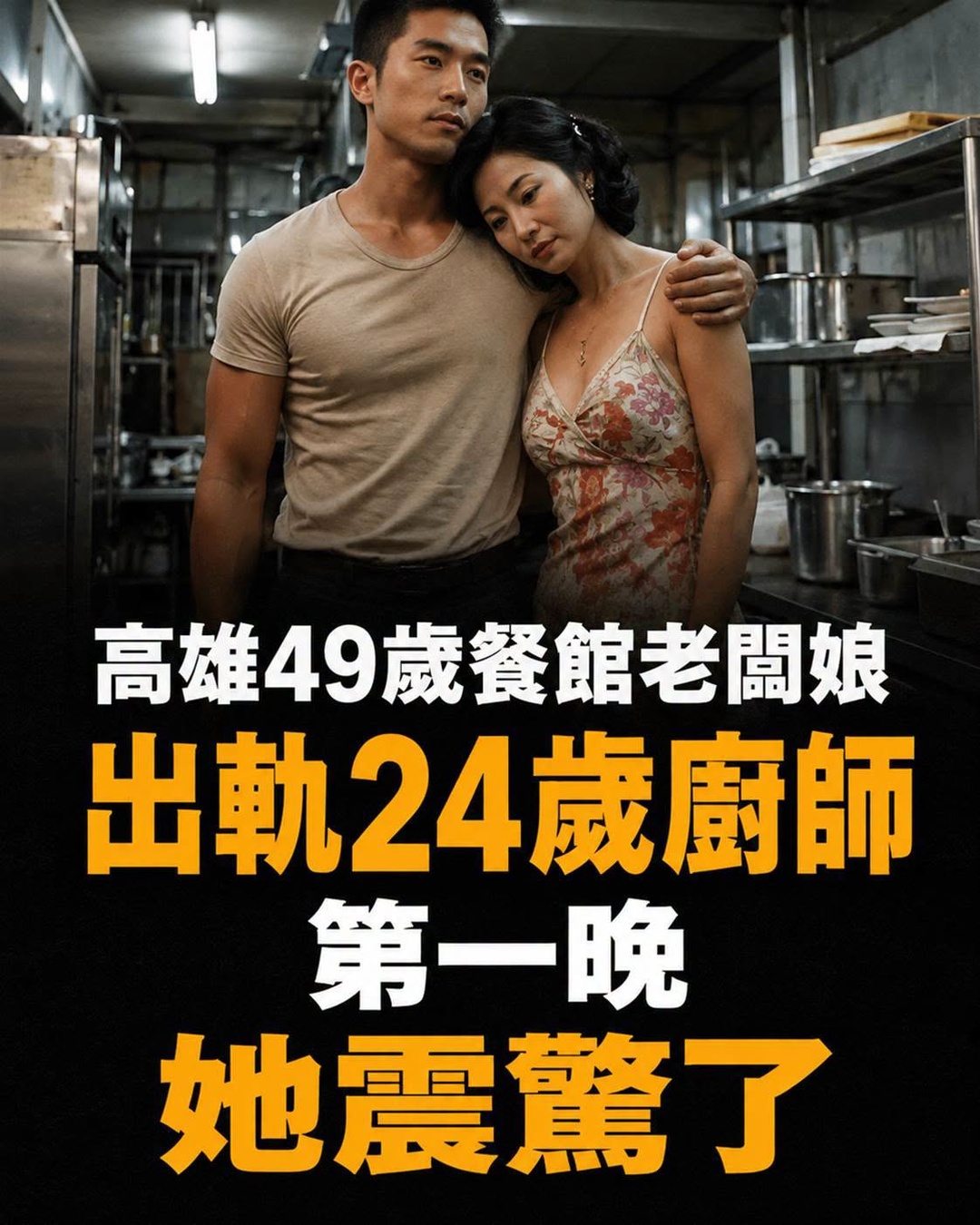 高雄49歲餐館老闆娘出軌24歲廚師，第一晚，她震驚了
