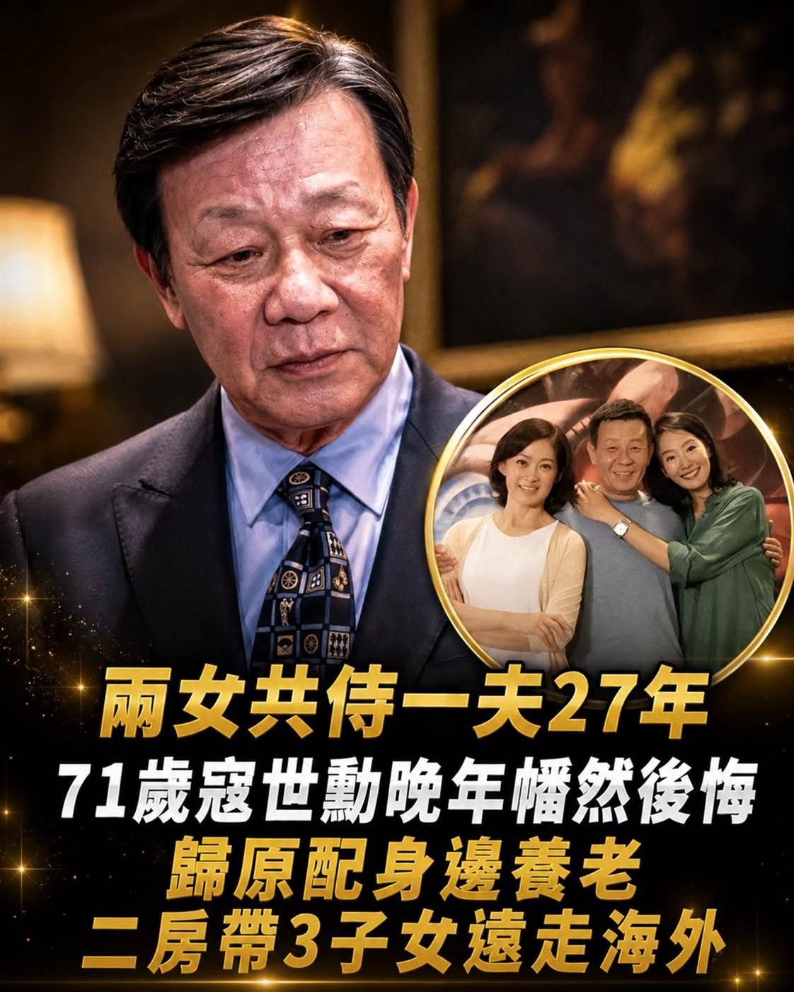 71歲寇世勳讓兩個女人共處27年,外界羨慕齊人之福,晚年一句話道盡代價