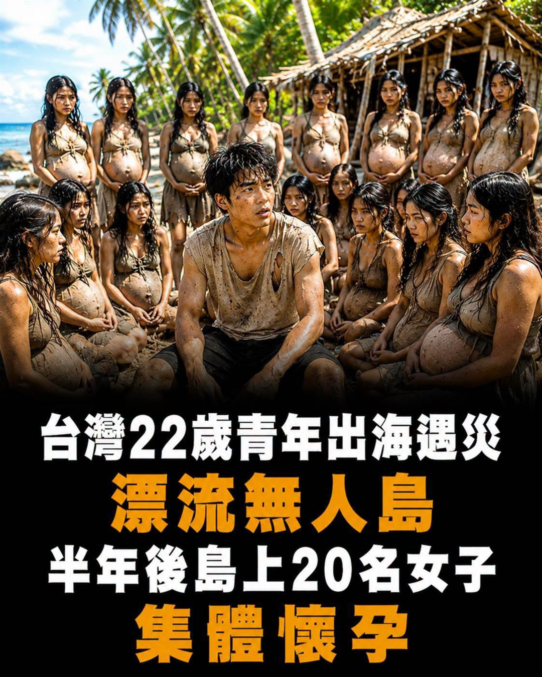 台灣22歲青年遇颱風漂到靜女島,20名女子同時懷孕,最後出現的漁船成了新懸念
