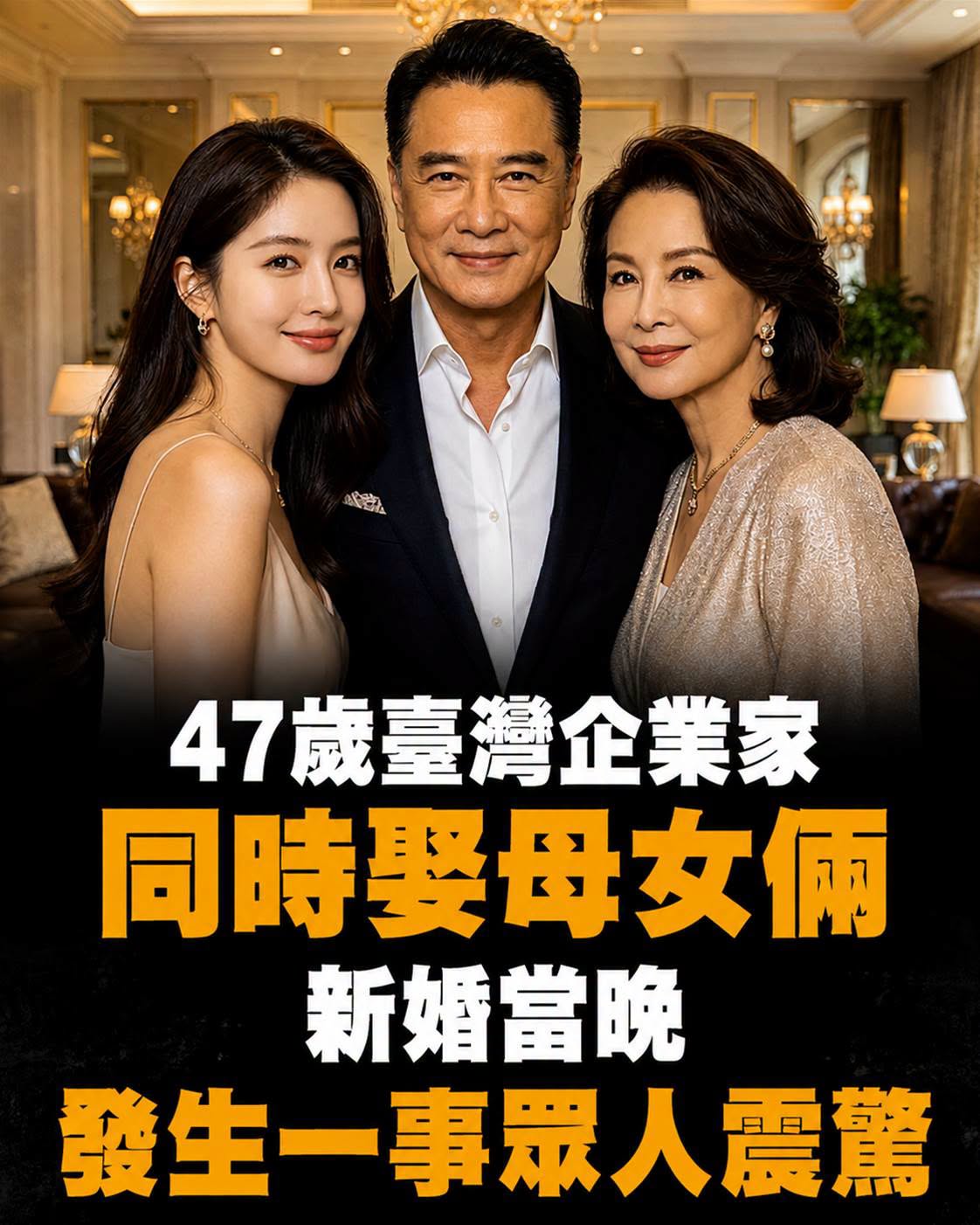 47歲企業家同時迎娶母女,婚宴散場偷聽2句話,行李箱裡的資料讓他驚覺不對勁
