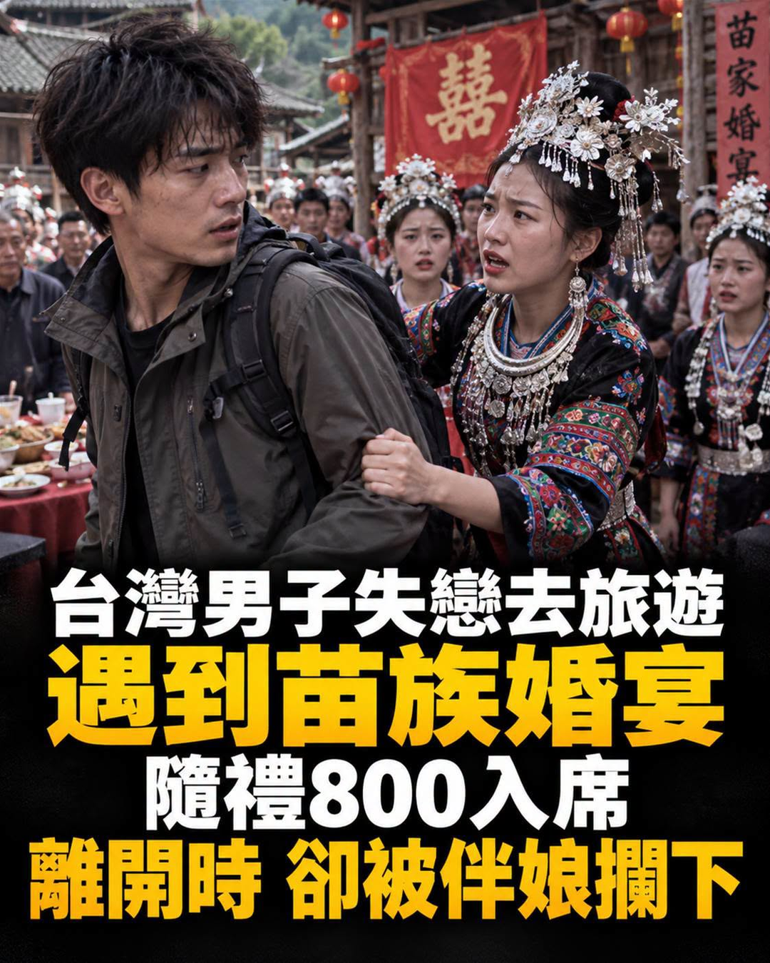 27歲台男赴貴州苗寨包800元參加婚宴,遭逼酒羞辱後離席,伴娘攔下揭出真正算盤