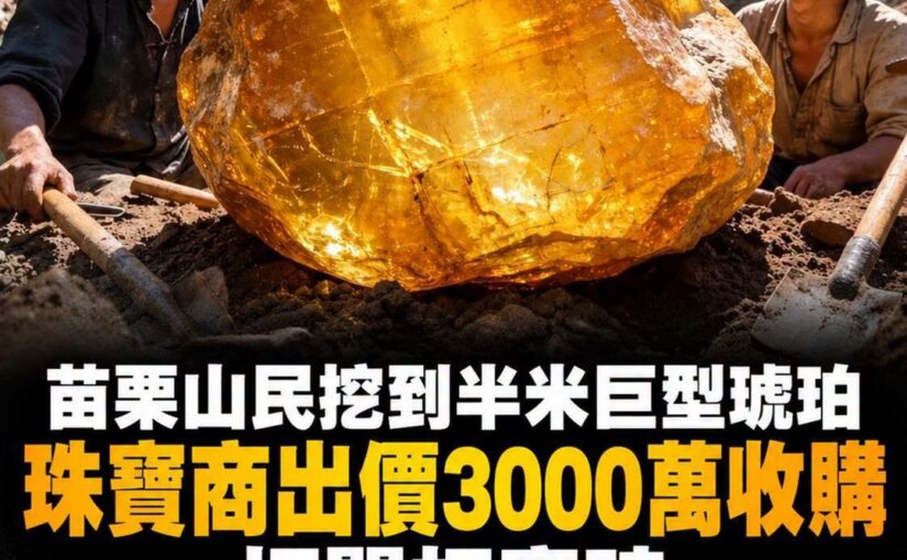苗栗63歲山民挖出半米黑色巨石，珠寶商開3000萬後他仍不敢切開