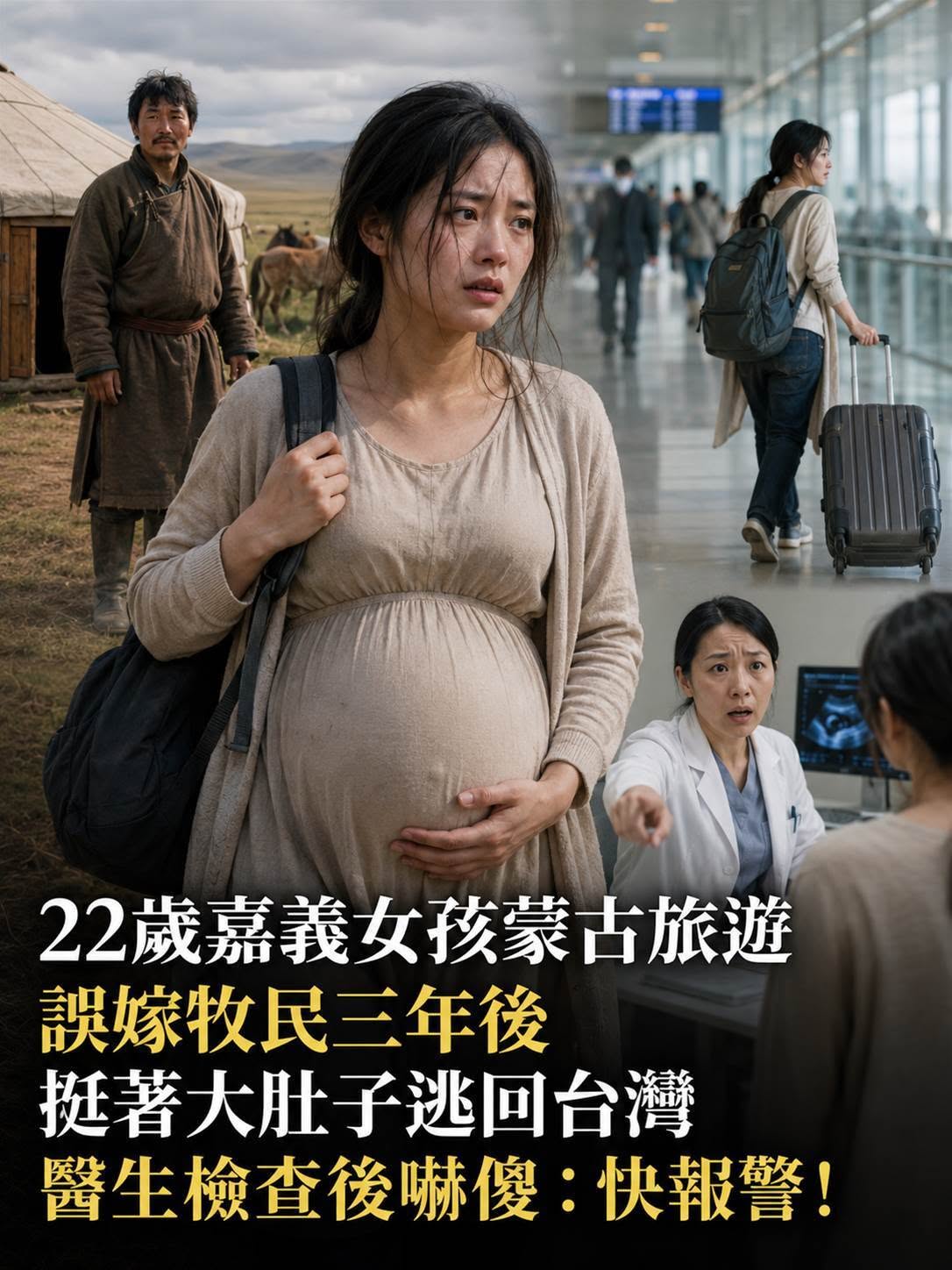 22歲嘉義女孩赴蒙古後嫁牧民,3年後挺孕肚返台,醫師看完檢查神情變了