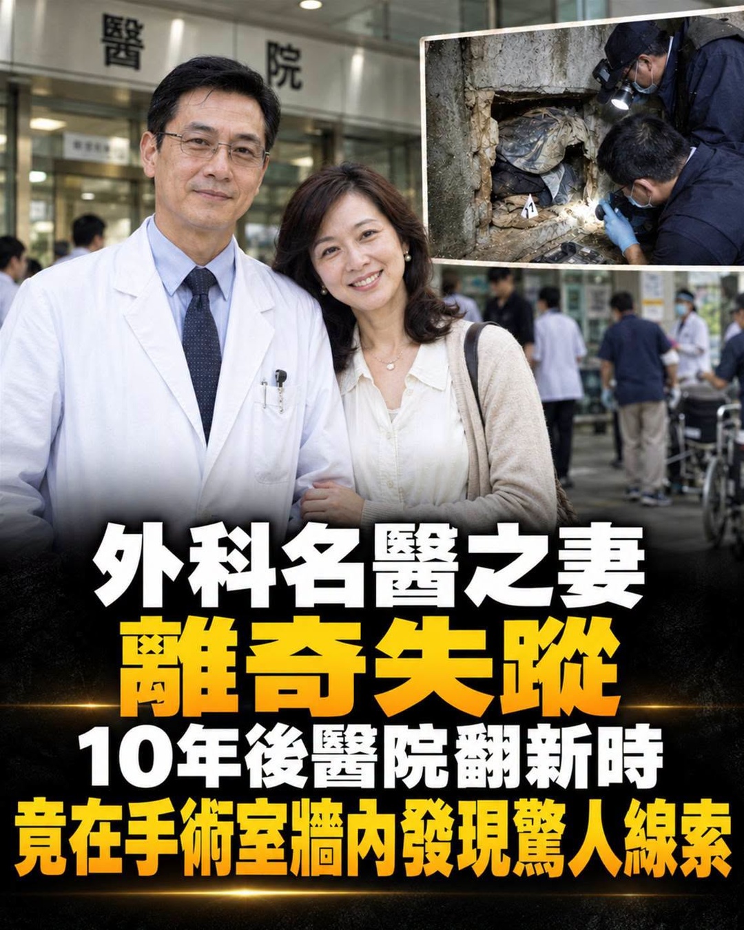外科名醫之妻失蹤10年,手術室拆牆驚現關鍵線索,一把刻名手術刀讓案情翻轉