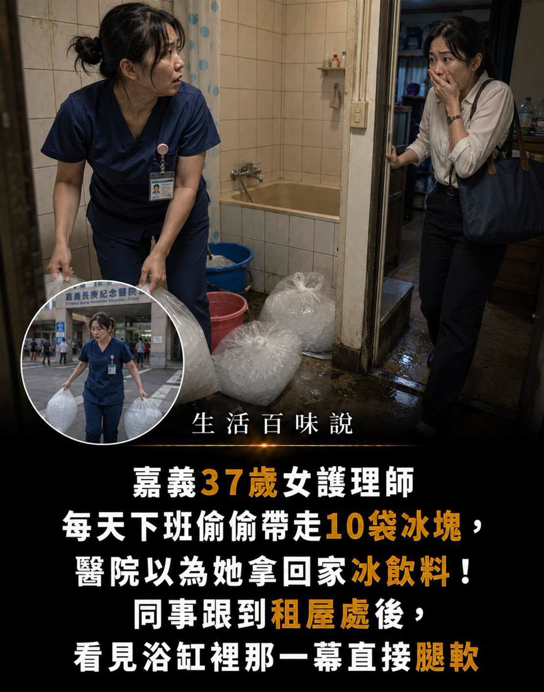 嘉義37歲護理師每天帶走10袋冰,浴缸裡的保存箱揭開12年前真相