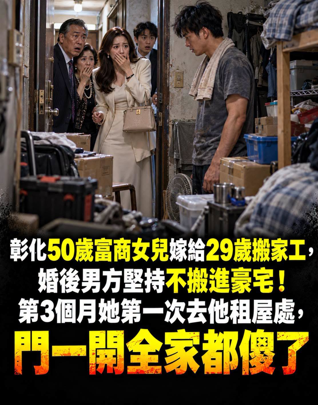50歲富商女兒嫁29歲搬家工，租屋牆上照片揭開30年誤會