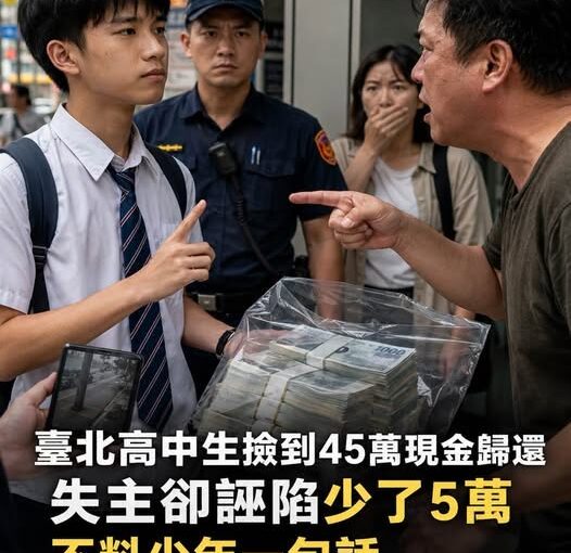 高中生撿回45萬現金遭反咬少了5萬，調解現場他一句話讓失主的破綻藏不住