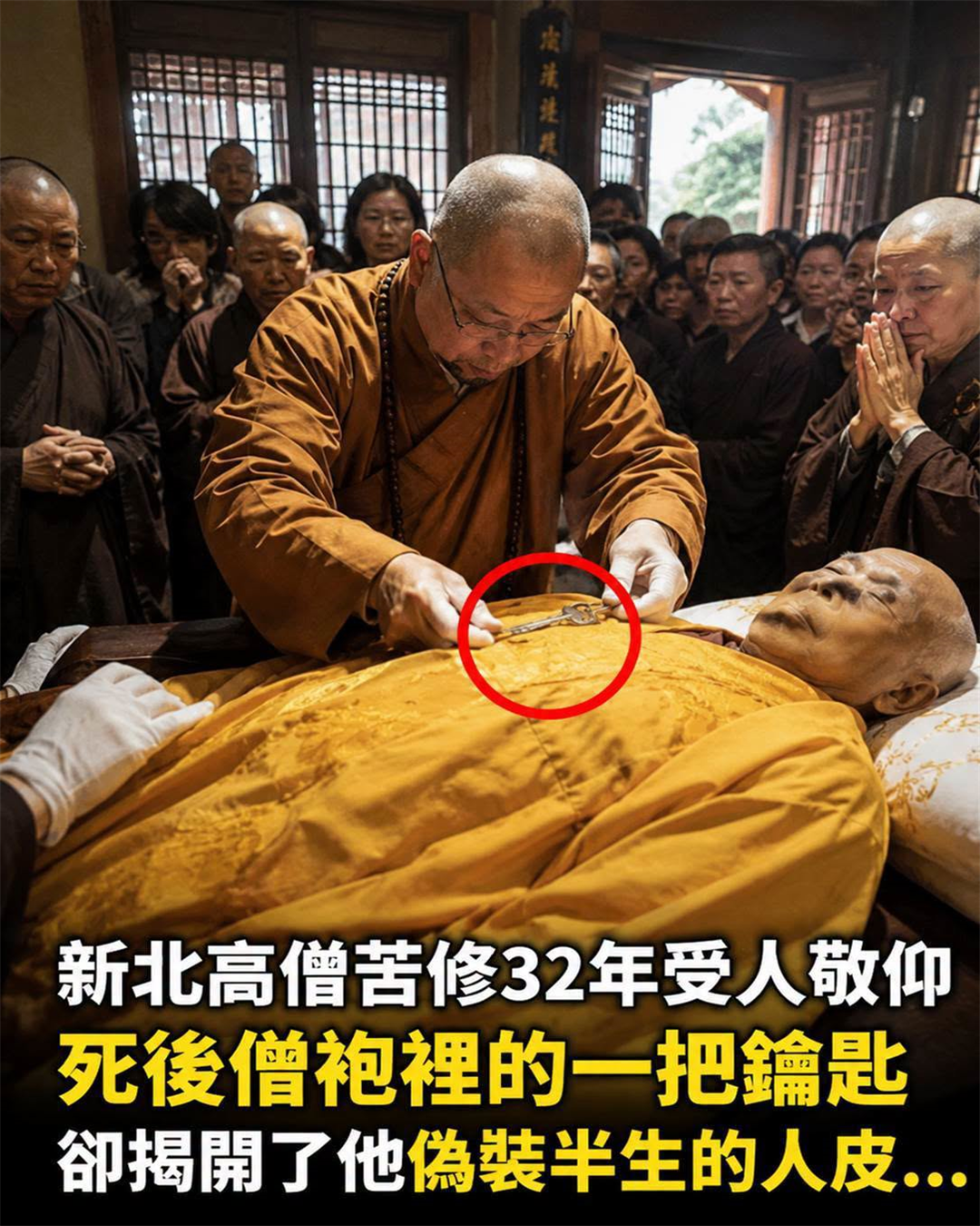 高僧圓寂後，僧袍裡掉出一把舊鑰匙，兒子找到祖屋才發現他藏了32年的秘密