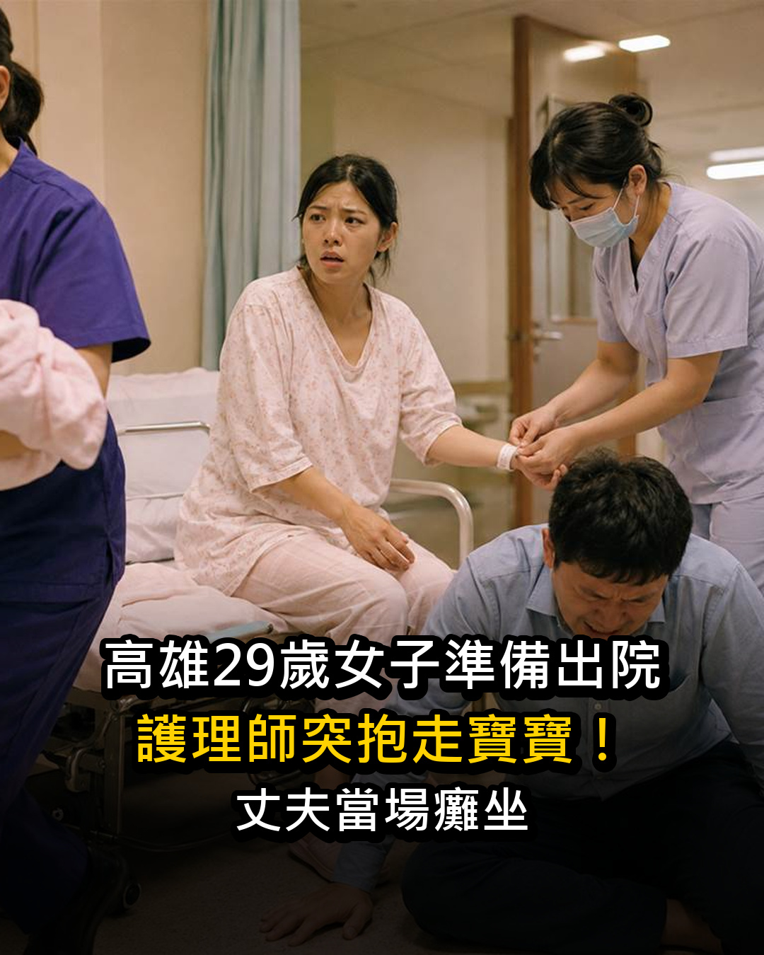 高雄29歲女子準備出院,護理師突抱走寶寶!丈夫當場癱坐