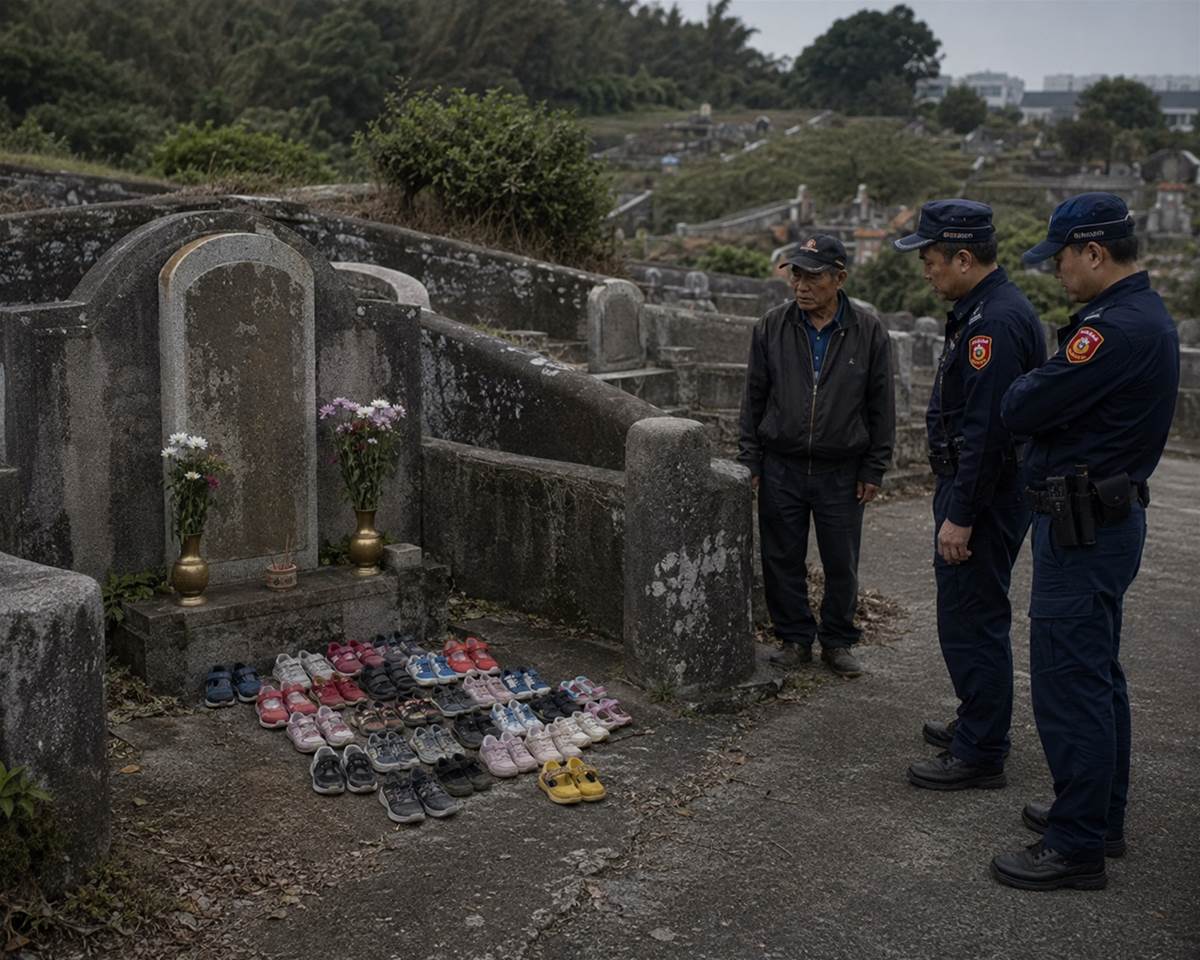 墓園、童鞋與警方查訪現場