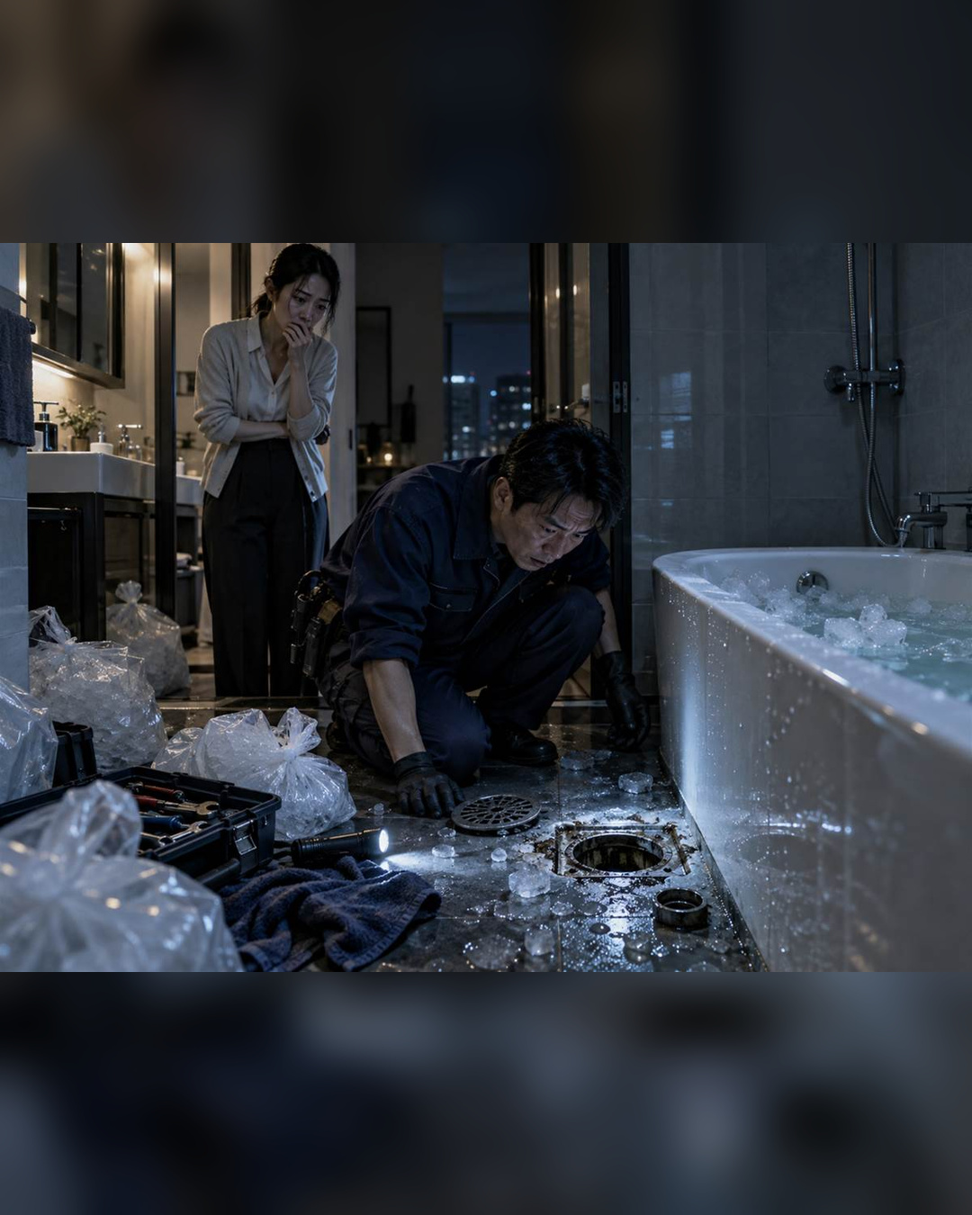 37歲女主管連買45晚冰塊倒浴缸，水電工拆開排水口，失蹤女子名字竟卡在裡面