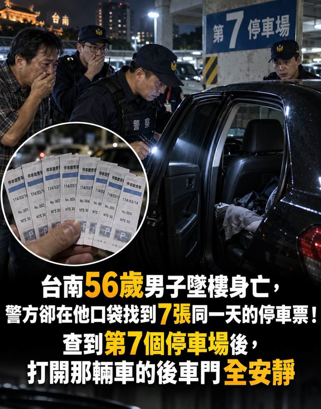 台南56歲水電工最後一天跑了7個停車場,車後門的黑袋子牽出17年前失蹤案