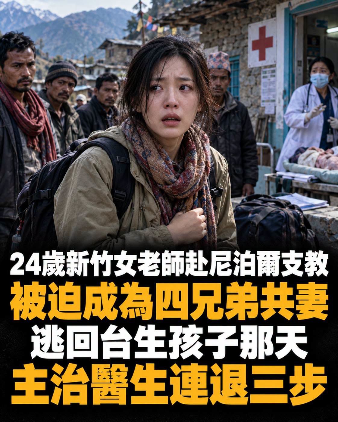 24歲新竹女老師赴尼泊爾支教，落地後成四兄弟共同妻，剖腹那刻醫師沉默