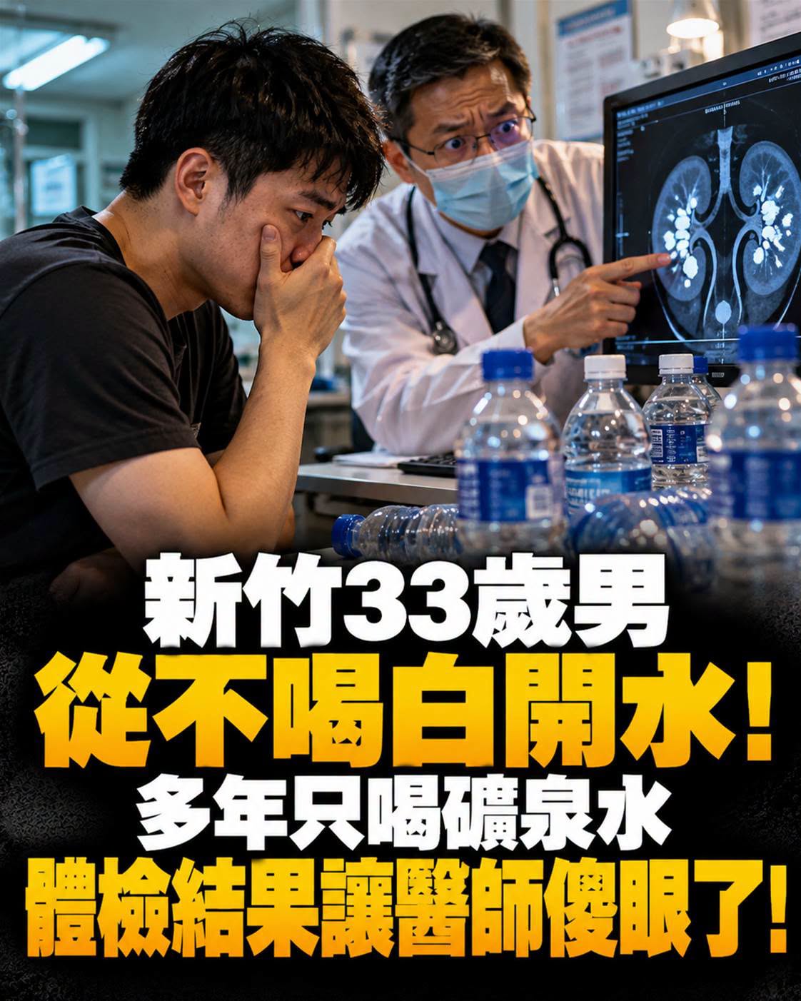 新竹33歲男十多年只喝礦泉水,體檢報告出現異常醫師急問一句