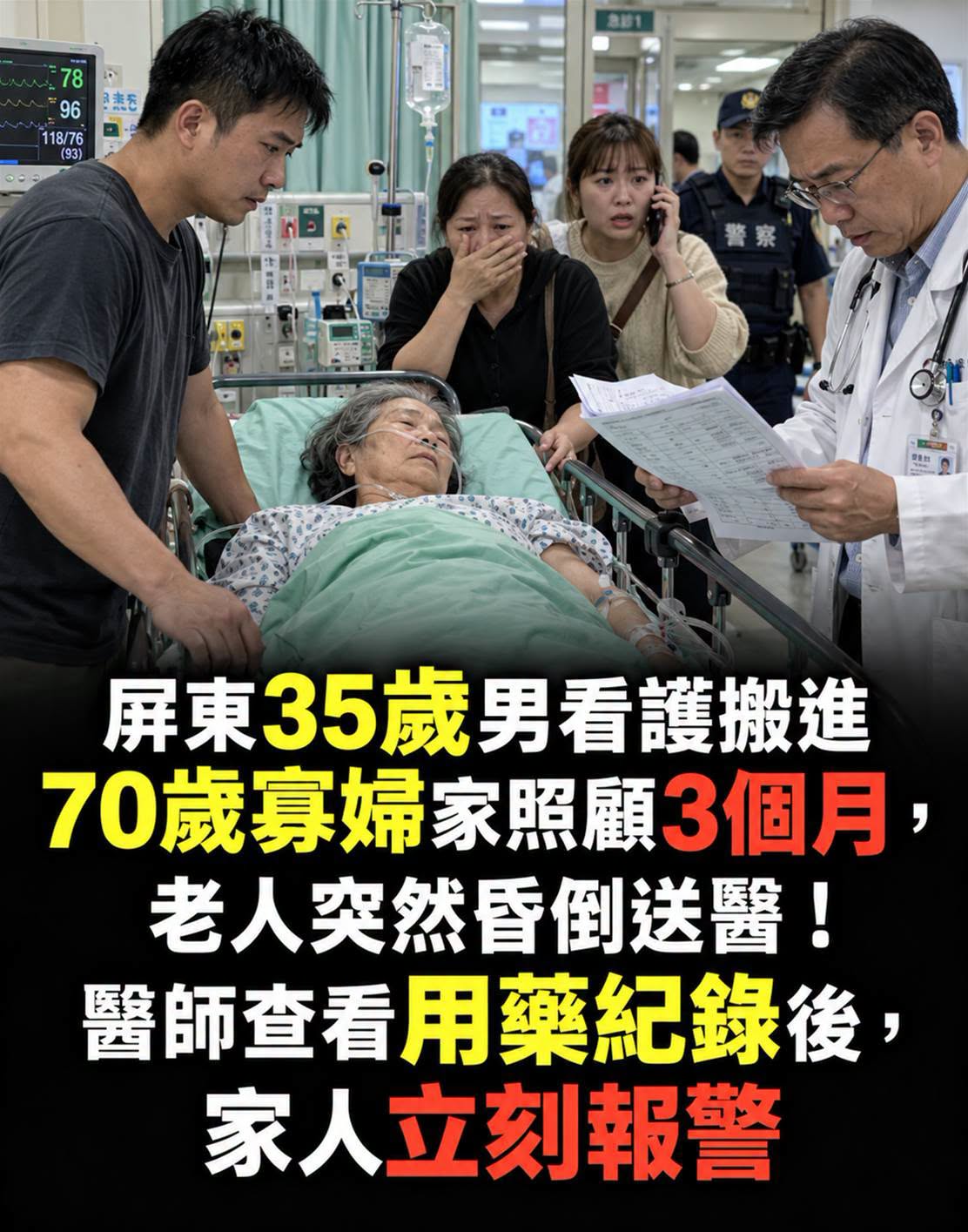 70歲寡婦讓35歲看護搬進家,3個月後昏倒送醫…醫師查藥盒竟發現大問題