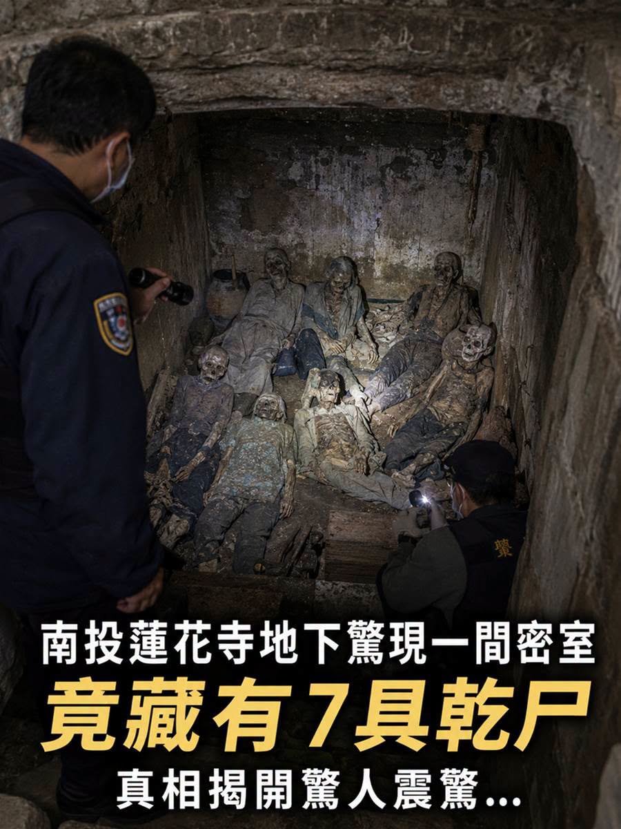 南投古寺地下驚現7具乾屍，失蹤僧人也在其中…鐵門背後真相曝光
